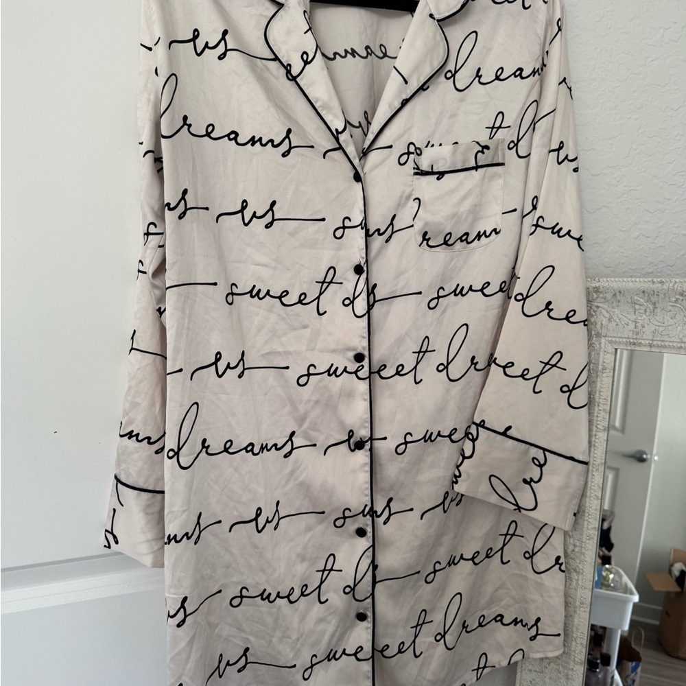 Victoria's Secret satin button up pajama dress
